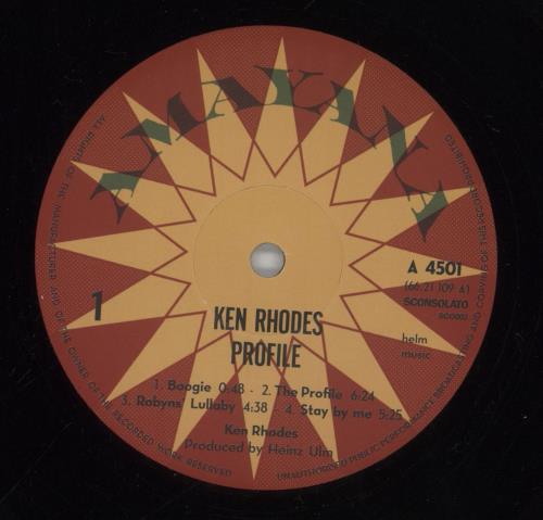 Ken Rhodes Profile vinyl LP album (LP record) French 83RLPPR860618