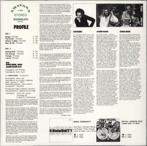 Ken Rhodes Profile vinyl LP album (LP record) French 83RLPPR860618