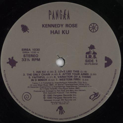 Kennedy Rose Hai Ku vinyl LP album (LP record) UK 6H5LPHA818874