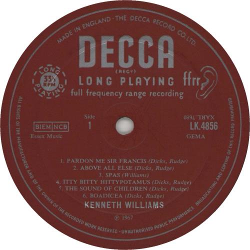 Kenneth Williams On Pleasure Bent vinyl LP album (LP record) UK KNWLPON456410