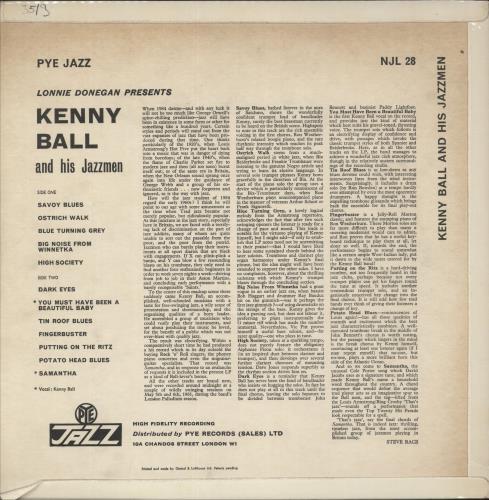 Kenny Ball Kenny Ball And His Jazzmen vinyl LP album (LP record) UK KB-LPKE456004