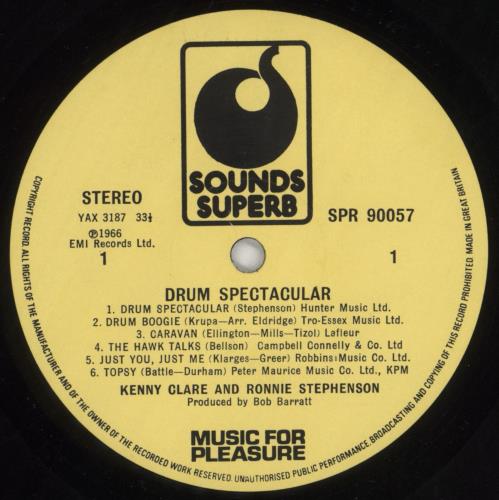 Kenny Clare Drum Spectacular vinyl LP album (LP record) UK KWULPDR593131