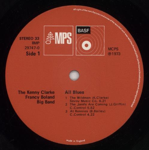 Kenny Clarke - Francy Boland Big Band All Blues vinyl LP album (LP record) UK KBALPAL445259