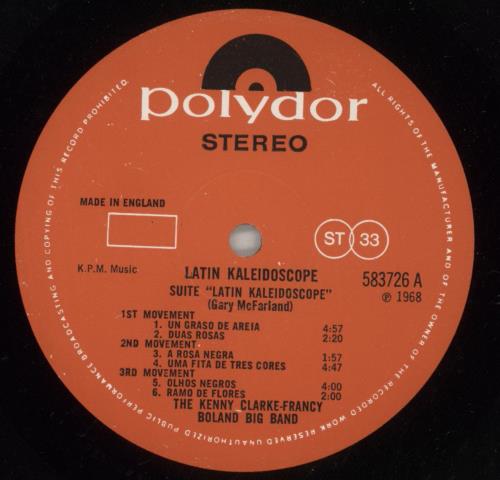 Kenny Clarke - Francy Boland Big Band Latin Kaleidoscope - EX vinyl LP album (LP record) UK KBALPLA686069