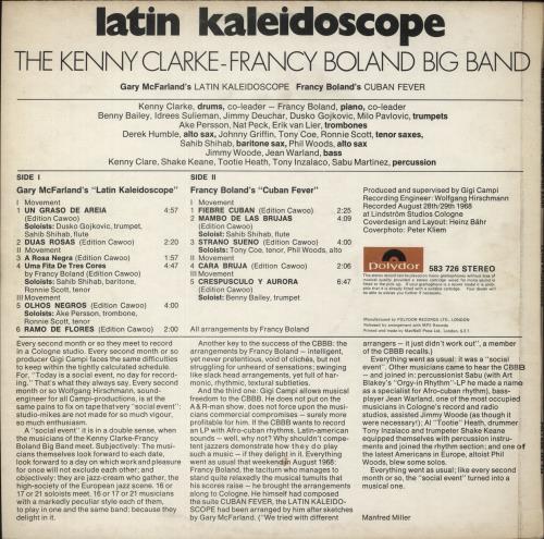 Kenny Clarke - Francy Boland Big Band Latin Kaleidoscope - EX vinyl LP album (LP record) UK KBALPLA686069