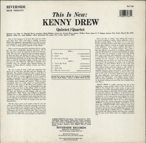 Kenny Drew This Is New vinyl LP album (LP record) German KE0LPTH438068