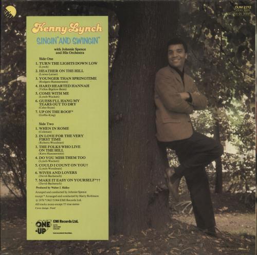 Kenny Lynch Singin' And Swingin' vinyl LP album (LP record) UK KEXLPSI731524