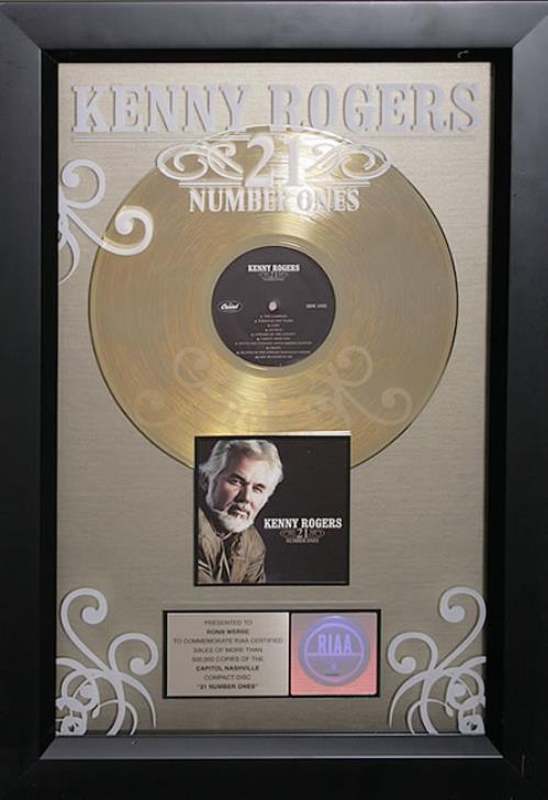 Kenny Rogers & The First Edition 21 Number Ones award disc US KNNAWNU542107