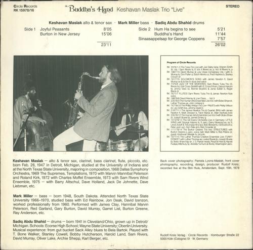 Keshavan Maslak Buddha's Hand vinyl LP album (LP record) German Q4XLPBU710488