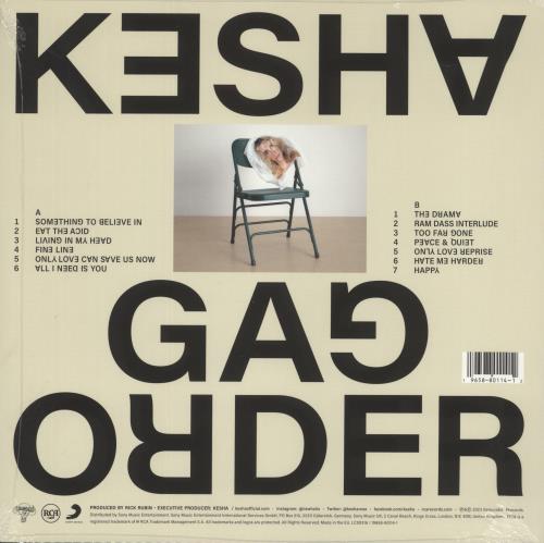 Kesha Gag Order - Bone White Vinyl - Sealed vinyl LP album (LP record) UK K$HLPGA877571