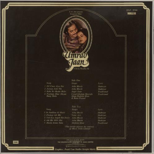 Khaiyyaam Umrao Jaan vinyl LP album (LP record) Indian OHFLPUM886816