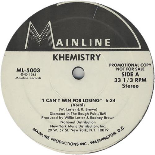 Khemistry I Can't Win For Losing 12" vinyl single (12 inch record / Maxi-single) US KCQ12IC406166