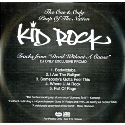 Kid Rock Tracks From Devil Without A Cause CD-R acetate UK KDRCRTR167621
