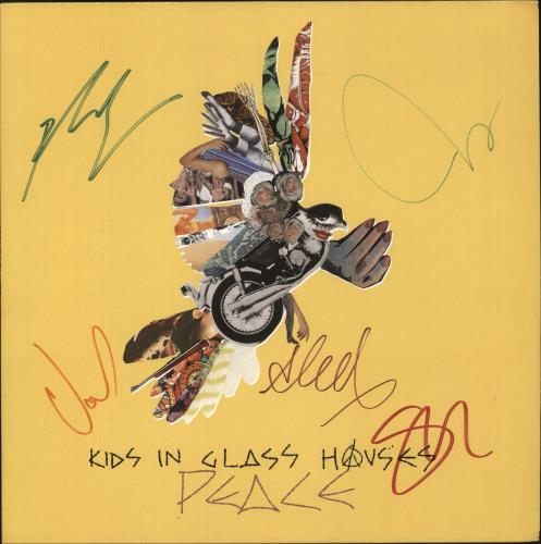 Kids In Glass Houses Peace - Pink Vinyl - Autographed vinyl LP album (LP record) UK KCSLPPE879170