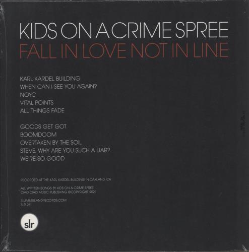 Kids On A Crime Spree Fall In Love Not In Line - Black In Transparent Vinyl + Open Shrink vinyl LP album (LP record) US 9RKLPFA871872
