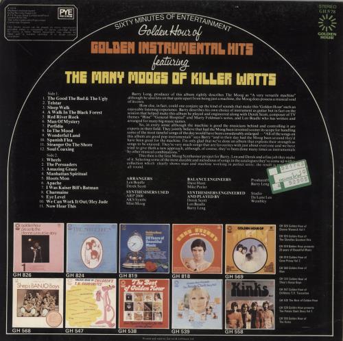 Killer Watts Golden Hour Of Golden Instrumental Hits Featuring The Many Moogs Of Killer Watts vinyl LP album (LP record) UK 9-OLPGO877920
