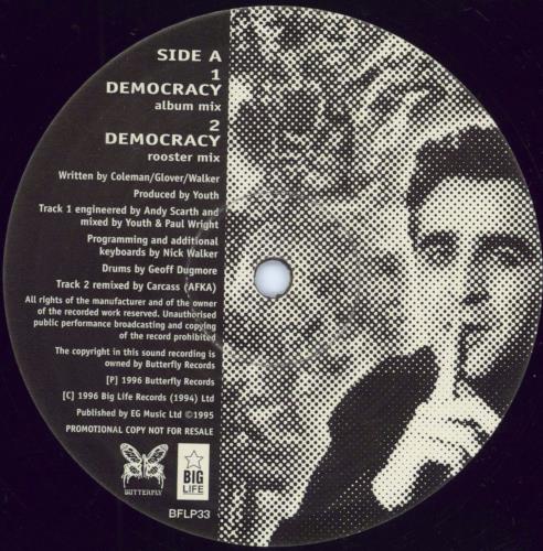 Killing Joke Democracy 12" vinyl single (12 inch record / Maxi-single) UK KIL12DE102628