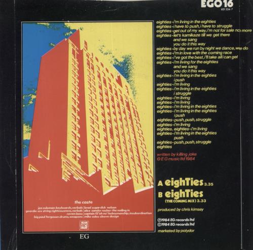 Killing Joke Eighties 7" vinyl single (7 inch record / 45) UK KIL07EI183639