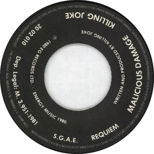 Killing Joke Requiem 7" vinyl single (7 inch record / 45) Spanish KIL07RE727419
