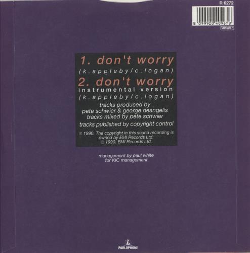 Kim Appleby Don't Worry 7" vinyl single (7 inch record / 45) UK APP07DO36912