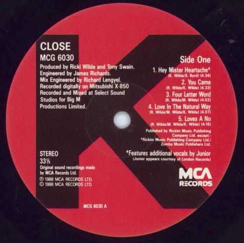 Kim Wilde Close - Ex vinyl LP album (LP record) UK WILLPCL697660