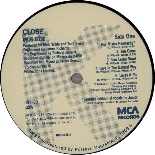 Kim Wilde Close vinyl LP album (LP record) Polish WILLPCL575166