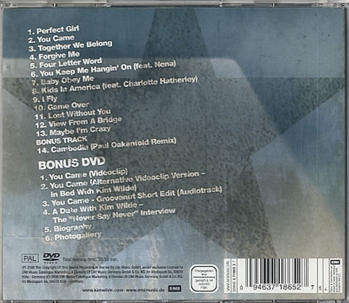 Kim Wilde Never Say Never 2-disc CD/DVD set German WIL2DNE383646