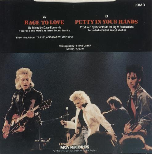 Kim Wilde Rage To Love 7" vinyl single (7 inch record / 45) UK WIL07RA38779