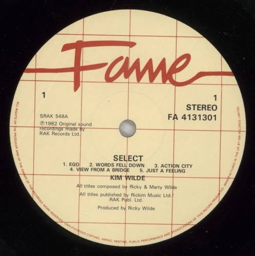 Kim Wilde Select vinyl LP album (LP record) UK WILLPSE881115