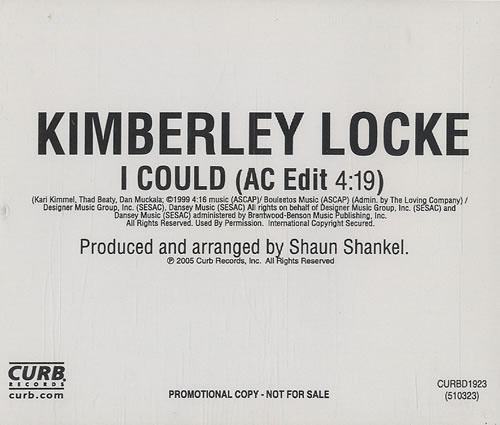 Kimberley Locke I Could CD single (CD5 / 5") US KIBC5IC453897