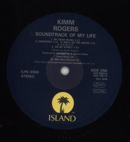 Kimm Rogers Soundtrack Of My Life vinyl LP album (LP record) US K0TLPSO610584
