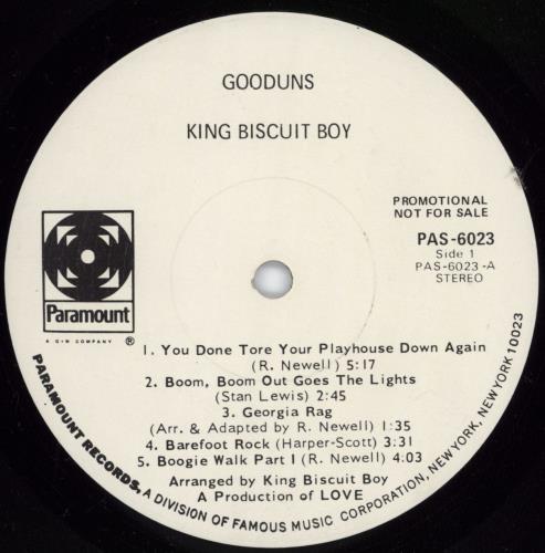 King Biscuit Boy Gooduns vinyl LP album (LP record) US OJ3LPGO772098
