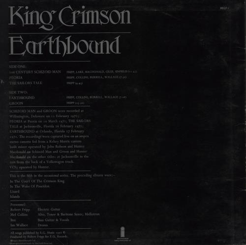 King Crimson Earthbound - 1st - EX vinyl LP album (LP record) UK KNCLPEA761458