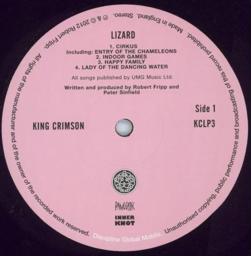 King Crimson Lizard - 200gm vinyl LP album (LP record) UK KNCLPLI809409
