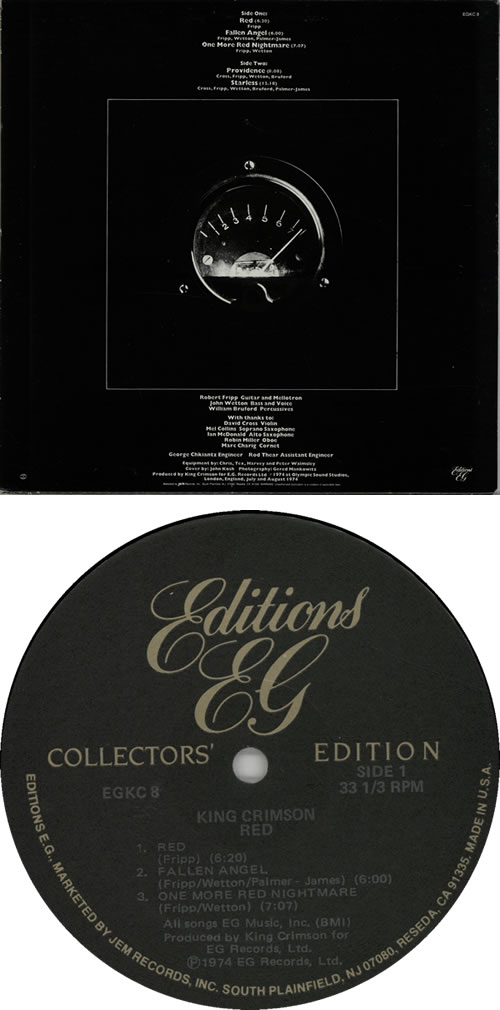 King Crimson Red vinyl LP album (LP record) US KNCLPRE638268