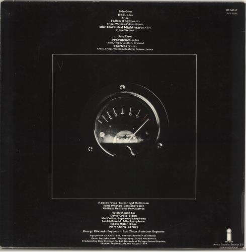 King Crimson Red vinyl LP album (LP record) Italian KNCLPRE727006