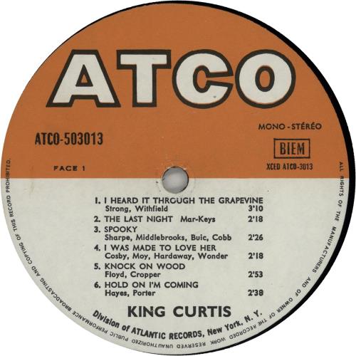 King Curtis King Curtis vinyl LP album (LP record) French K.CLPKI647657