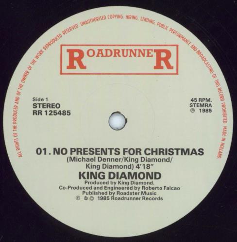King Diamond No Presents For Christmas 12" vinyl single (12 inch record / Maxi-single) UK KDI12NO105123