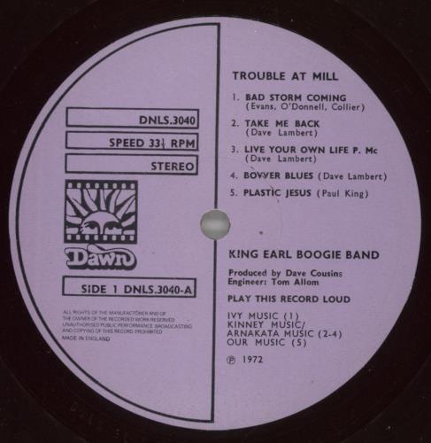 King Earl Boogie Band Trouble At Mill vinyl LP album (LP record) UK KEQLPTR768883