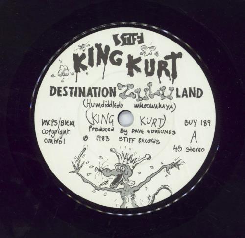 King Kurt Destination Zulu Land 7" vinyl single (7 inch record / 45) UK K-K07DE408917