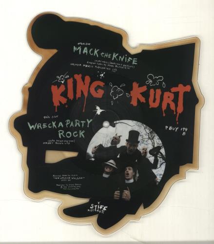 King Kurt Mack The Knife - Tea-stained shaped picture disc (picture disc vinyl record) UK K-KSHMA691832