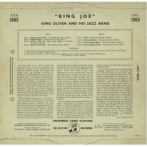 King Oliver King Joe 10" vinyl single (10 inch record) UK KIV10KI408944
