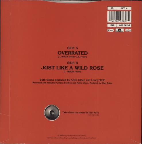 Kingdom Come (80s) Overrated 7" vinyl single (7 inch record / 45) UK KCO07OV655973