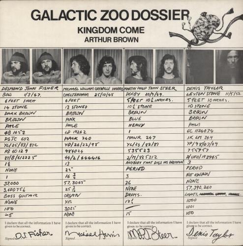 Kingdom Come (Arthur Brown) Galactic Zoo Dossier + Poster, PR & Postcard vinyl LP album (LP record) UK KGCLPGA872069