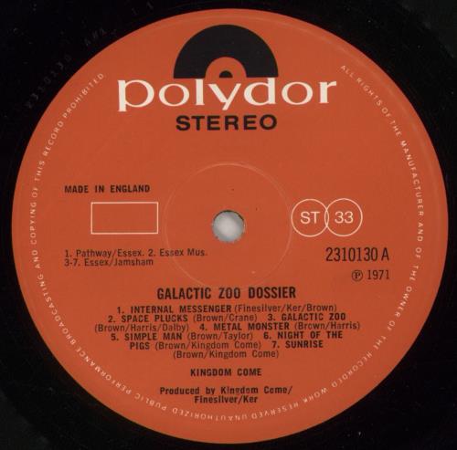 Kingdom Come (Arthur Brown) Galactic Zoo Dossier + Poster, PR & Postcard vinyl LP album (LP record) UK KGCLPGA872069