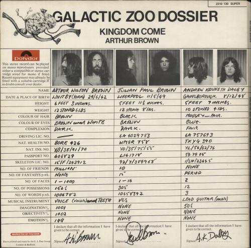 Kingdom Come (Arthur Brown) Galactic Zoo Dossier + Poster, PR & Postcard vinyl LP album (LP record) UK KGCLPGA872069