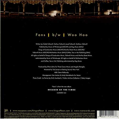 Kings Of Leon Fans UK 7" vinyl single (7 inch record / 45) (405670)