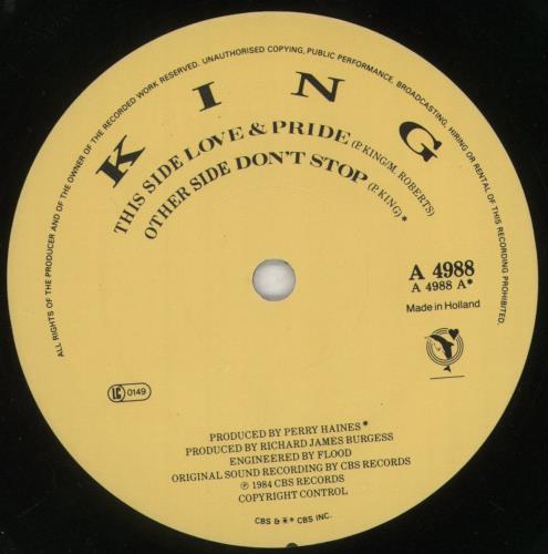King Love & Pride 7" vinyl single (7 inch record / 45) UK K-G07LO182510