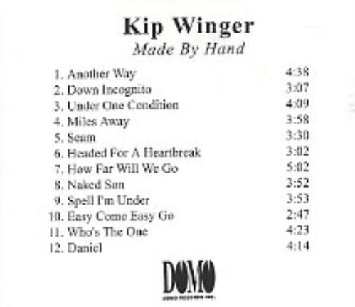 Kip Winger Made By Hand CD-R acetate US KA2CRMA276627