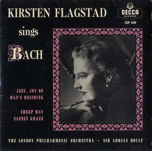 Kirsten Flagstad Sings Bach 7" vinyl single (7 inch record / 45) UK KJZ07SI550530